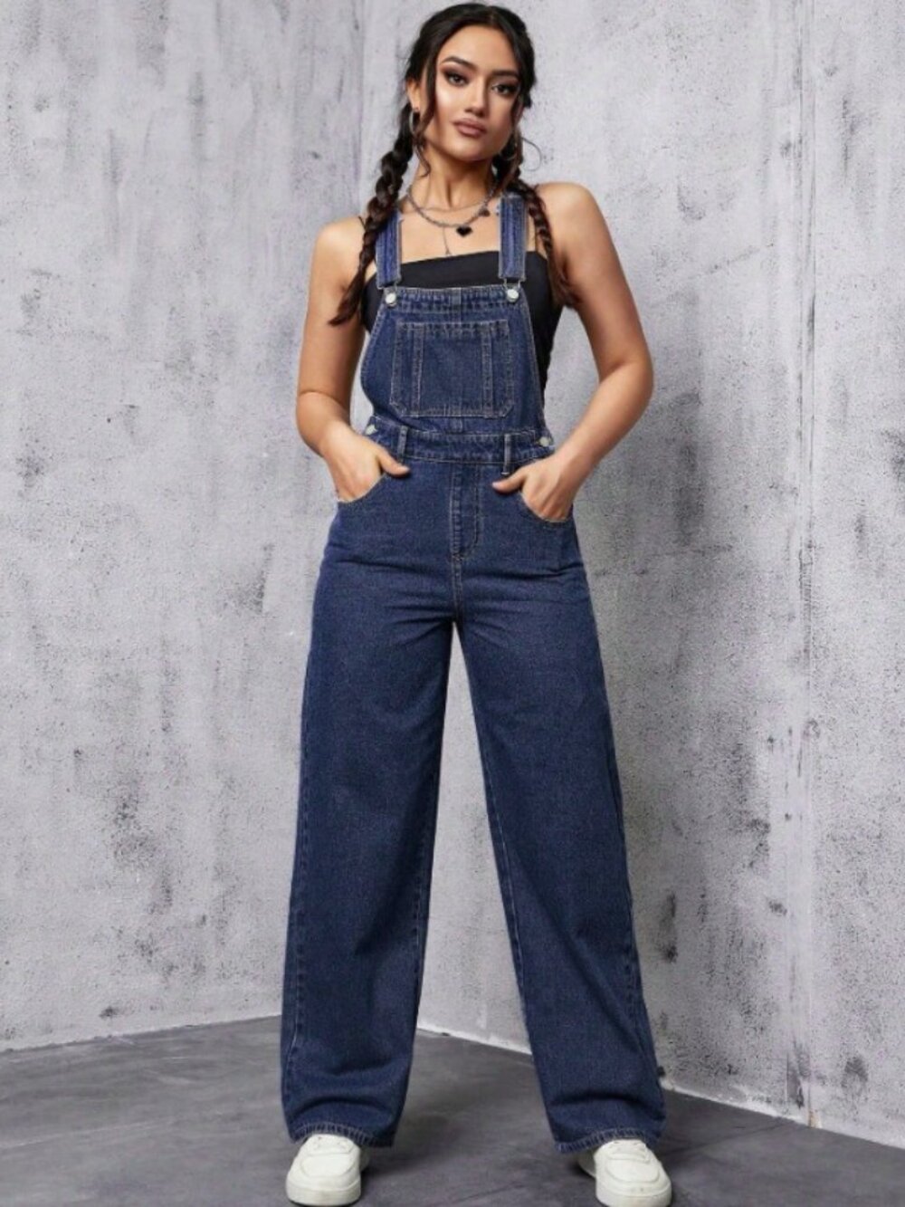 SHEIN EZwear Blue Denim Overalls / Jumpsuit – Med (approx. Sz 6)